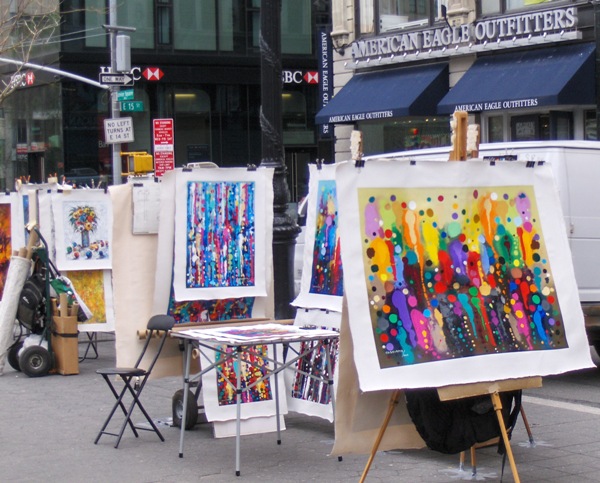local artist showing abstract paintings in Union Square