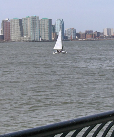 Sailboat seen from Battery Park