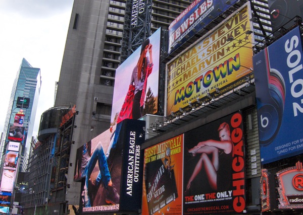 Signs for Broadway shows