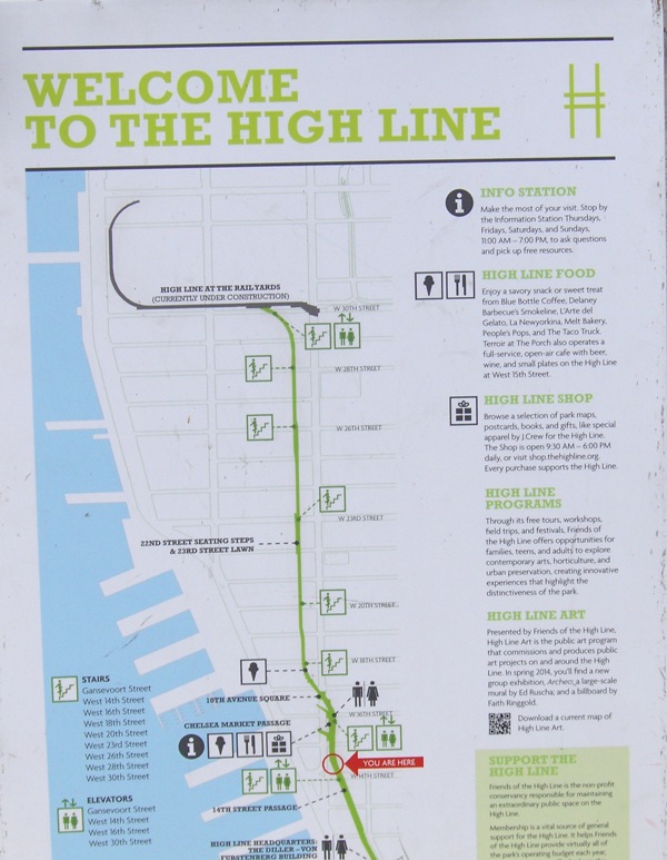 High Line map sign, NYC
