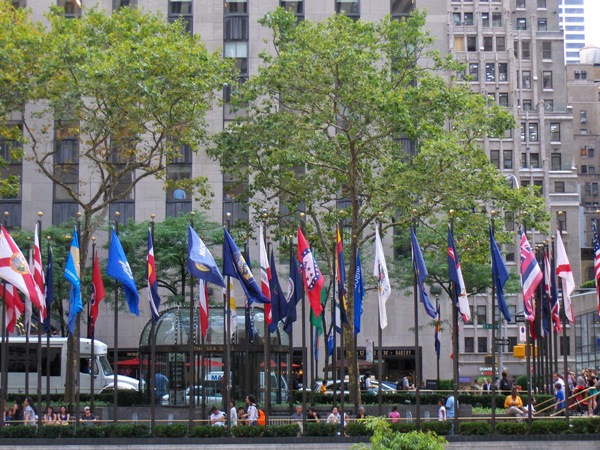 Flags at Rockefeller Center, NYC