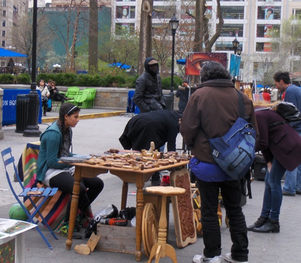 local wood carvers in Union Square